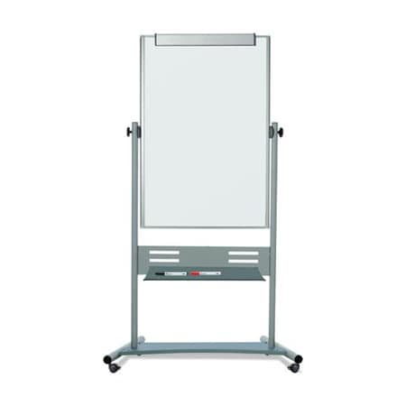 Bi-Silque MasterVisi, Magnetic Reversible Mobile Easel, 35 2/5w X 47 1/5h, 80inh Easel, White/silver QR5203